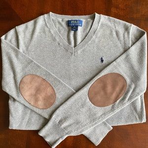 Boys Polo Ralph Lauren Gray V Neck Sweater Size M